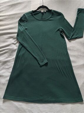 GAP Women's Long Sleeve Midi Dress in Dark Green